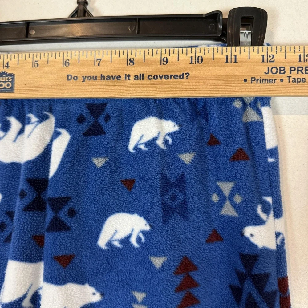 Eddie Bauer Pajama Pants Kids 10-12 Blue Fleece Polar Bear Print Sleep Lounge